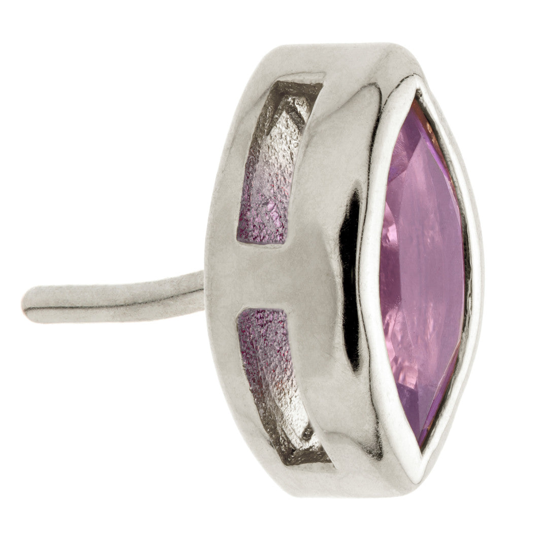 TL - 14ct Gold Threadless Amethyst Marquise Pin Attachment