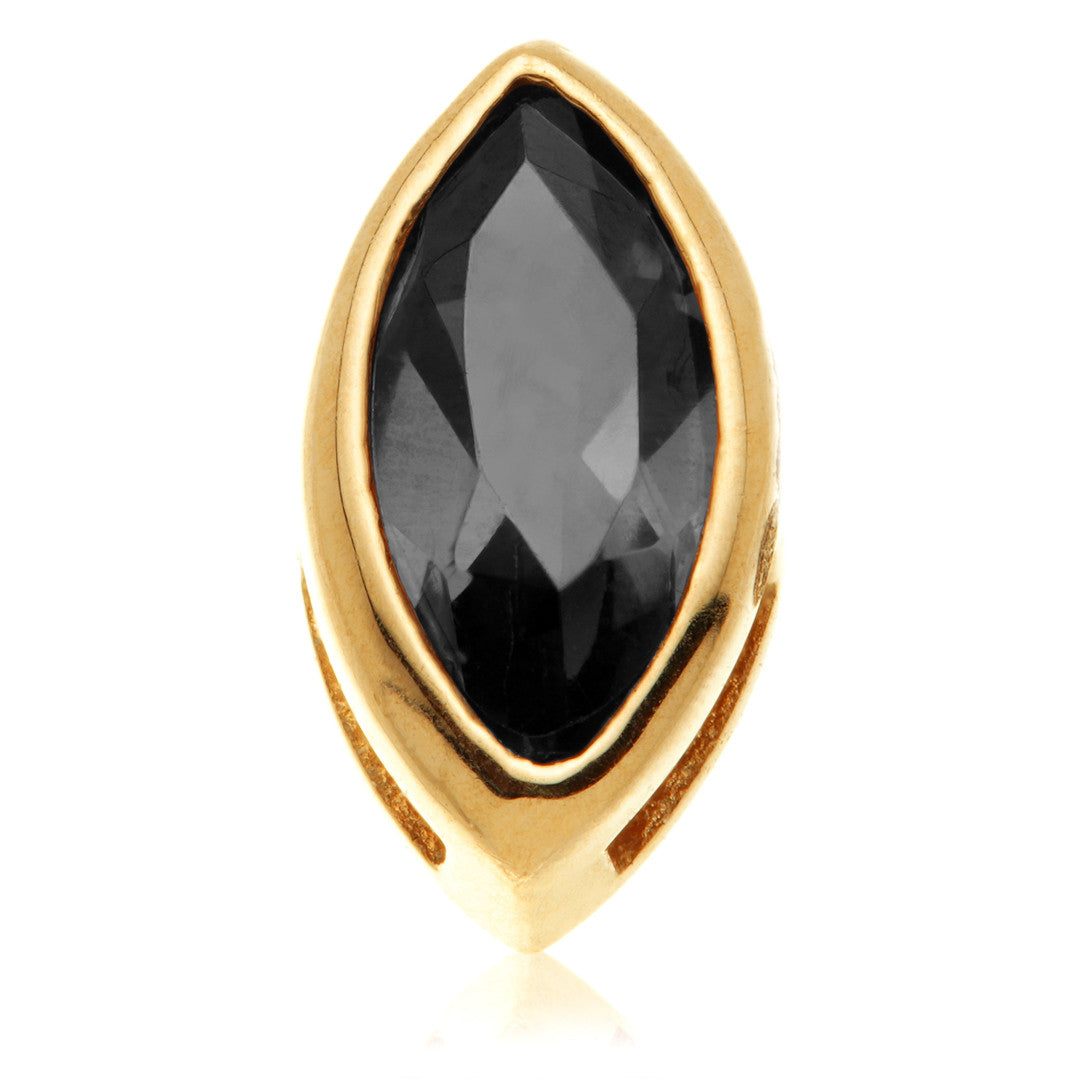 TL - 14ct Gold Internal Black Diamond Marquise Attachment
