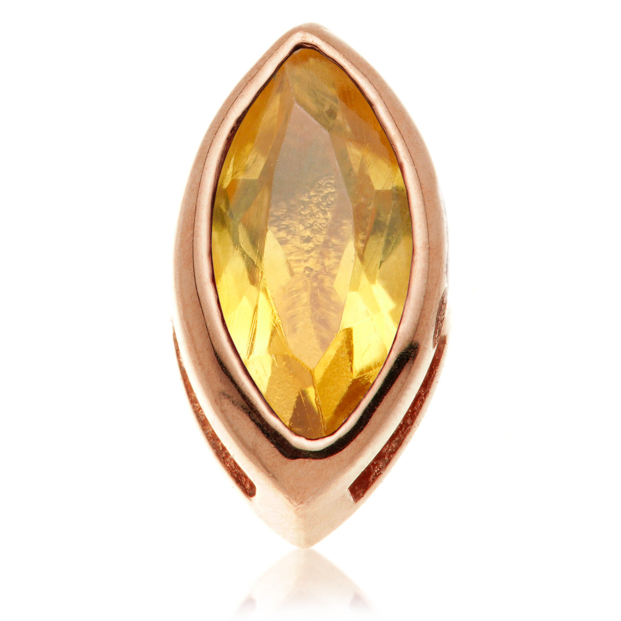 TL - 14ct Gold Threadless Citrine Marquise Pin Attachment