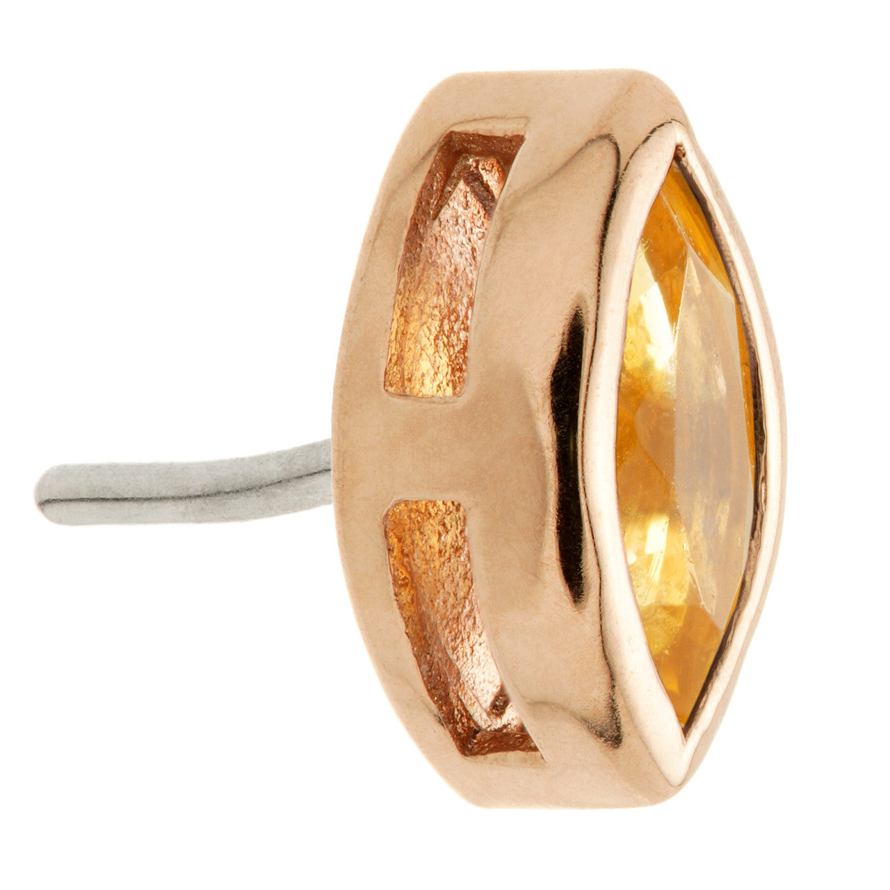 TL - 14ct Gold Threadless Citrine Marquise Pin Attachment