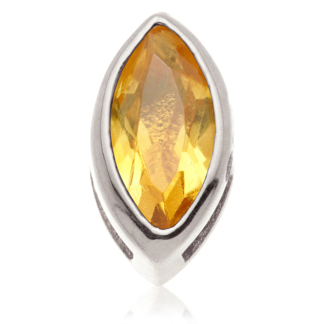 TL - 14ct Gold Threadless Citrine Marquise Pin Attachment