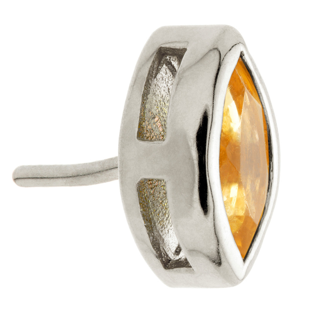TL - 14ct Gold Threadless Citrine Marquise Pin Attachment