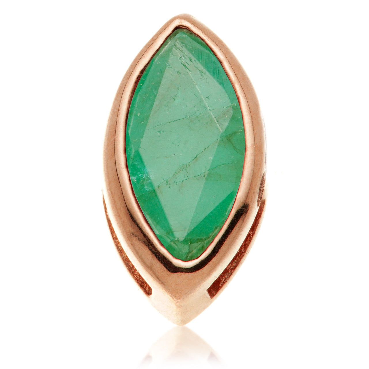 TL - 14ct Gold Threadless Emerald Marquise Pin Attachment