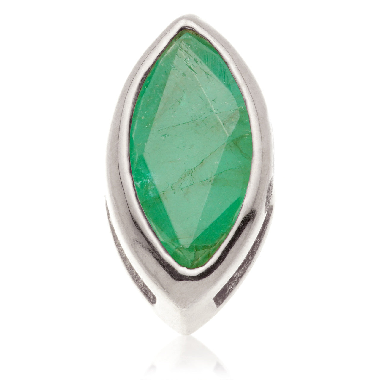 TL - 14ct Gold Threadless Emerald Marquise Pin Attachment