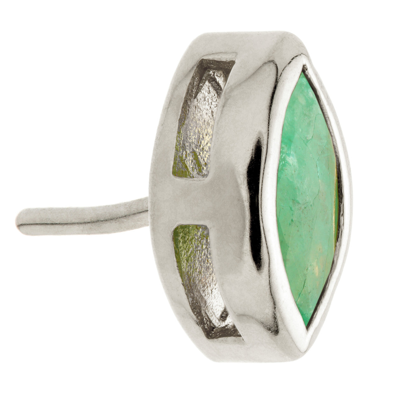 TL - 14ct Gold Threadless Emerald Marquise Pin Attachment