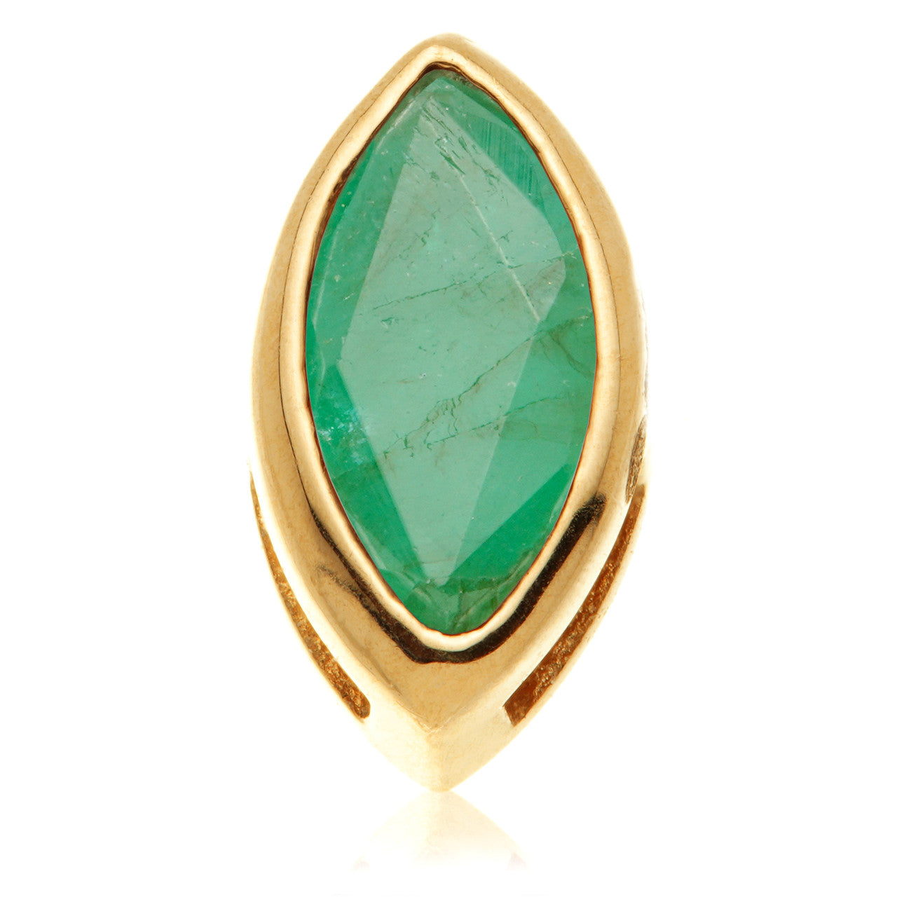 TL - 14ct Gold Internal Emerald Marquise Attachment