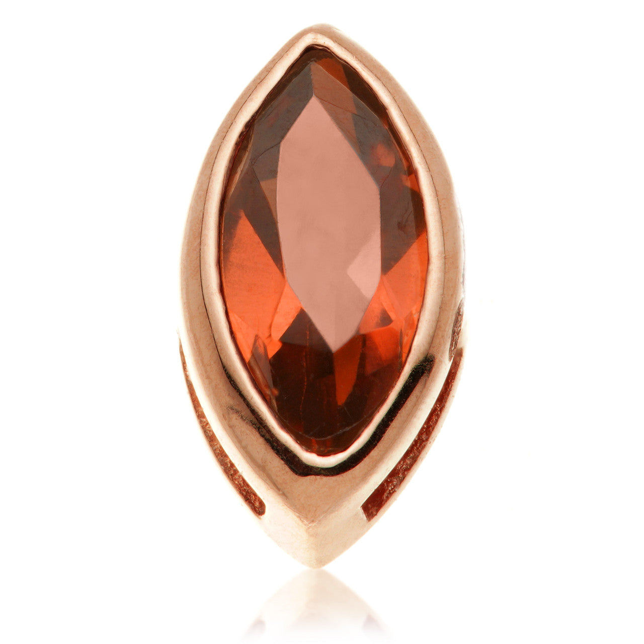 TL - 14ct Gold Threadless Garnet Marquise Pin Attachment