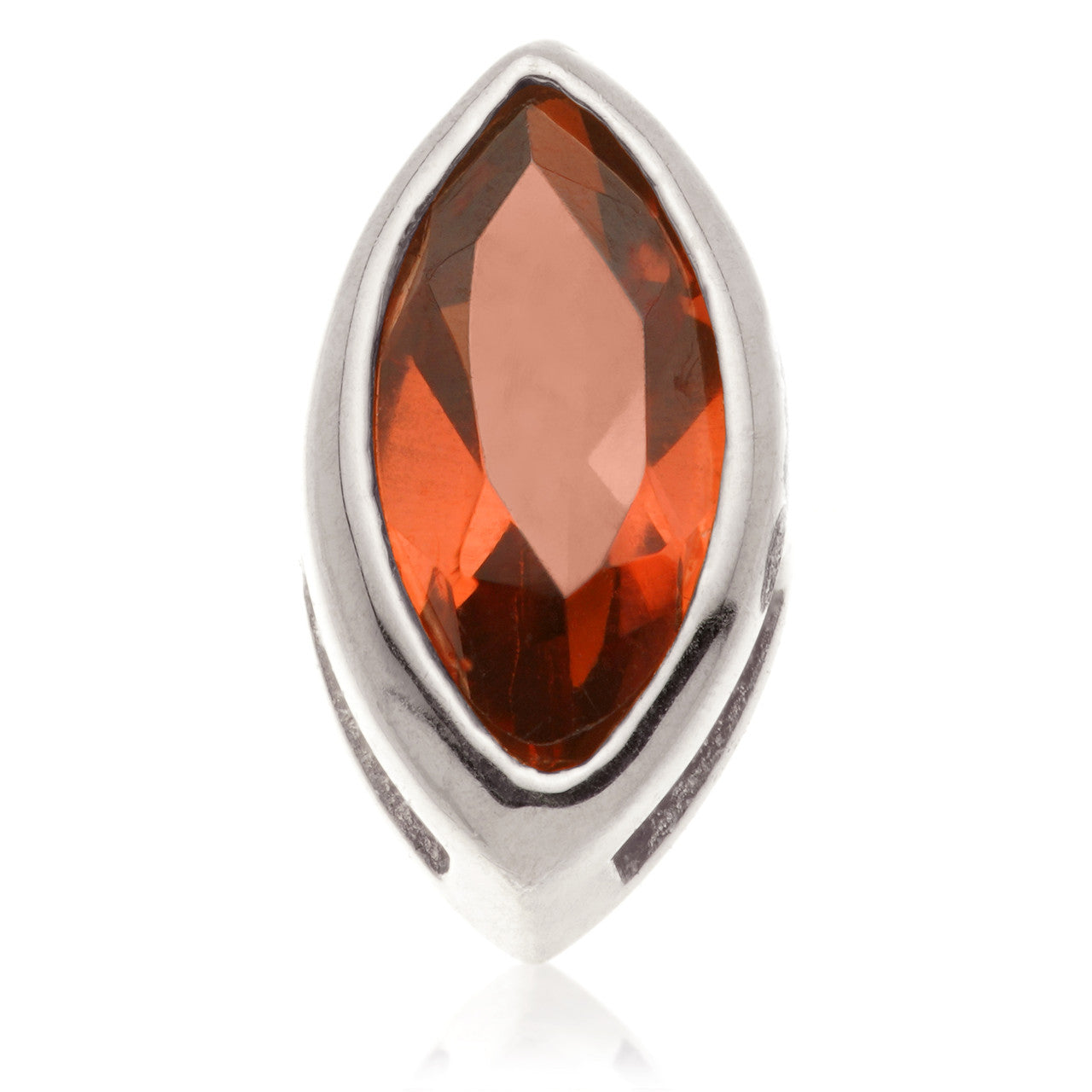 TL - 14ct Gold Threadless Garnet Marquise Pin Attachment