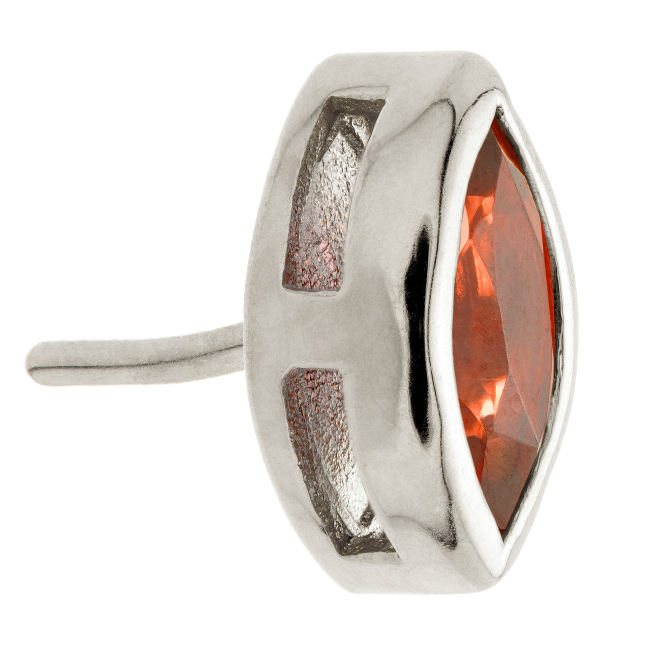 TL - 14ct Gold Threadless Garnet Marquise Pin Attachment