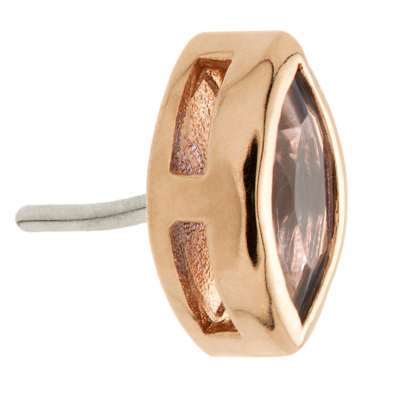 TL - 14ct Gold Threadless Iolite Marquise Pin Attachment