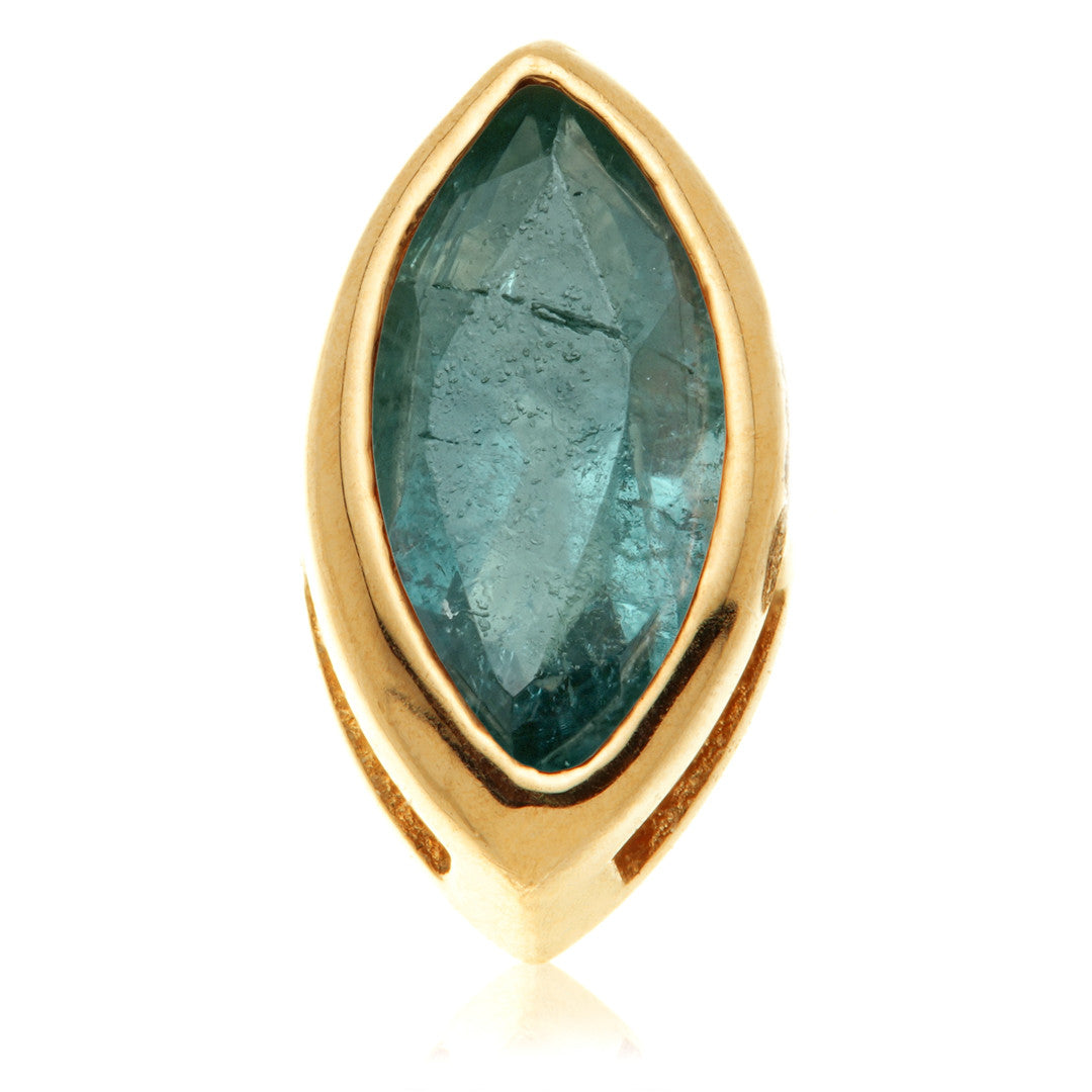 TL - 14ct Gold Threadless Multi Tourmaline Marquise Pin Attachment