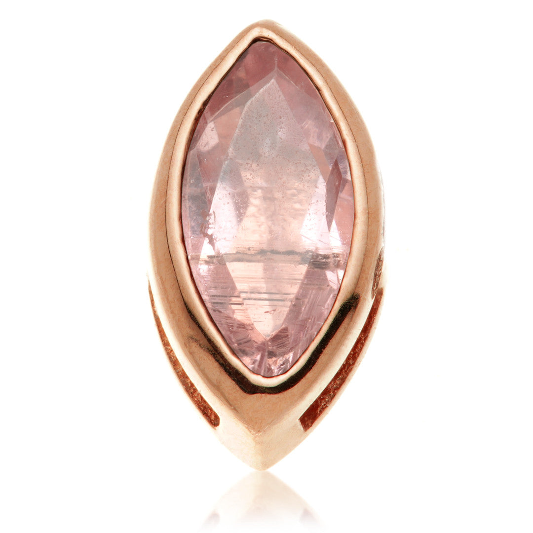 TL - 14ct Gold Threadless Multi Tourmaline Marquise Pin Attachment
