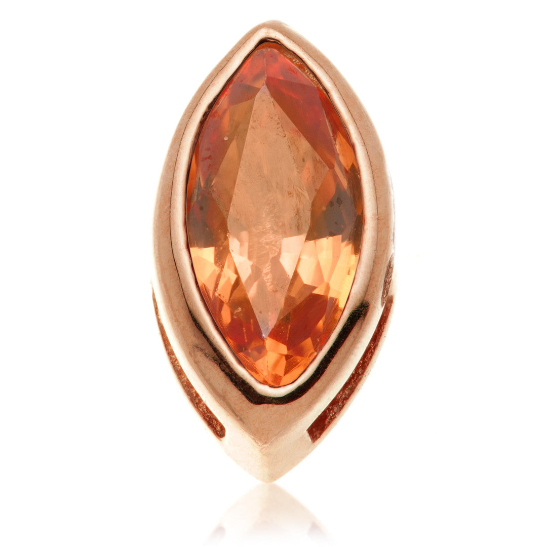 TL - 14ct Gold Threadless Multi Tourmaline Marquise Pin Attachment