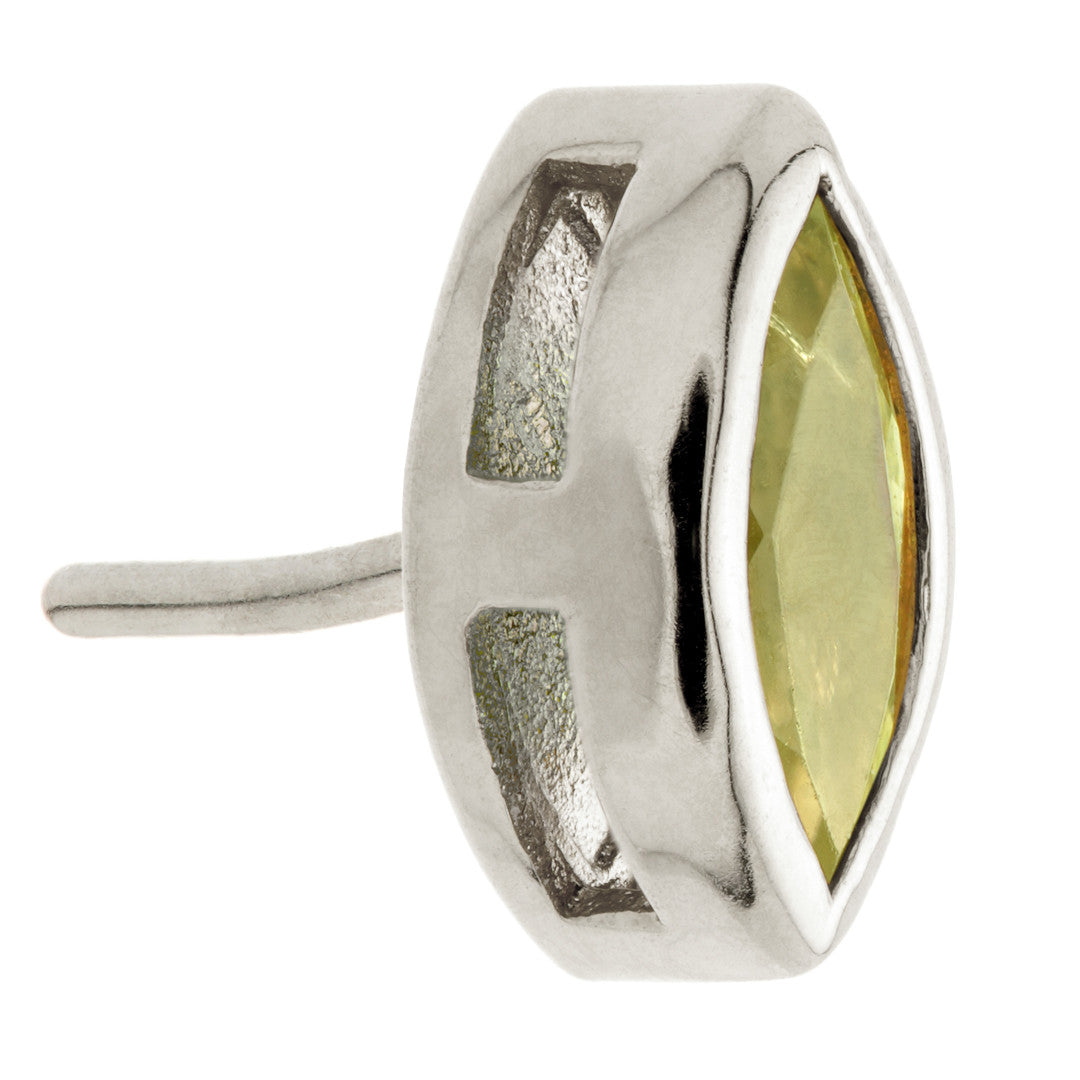 TL - 14ct Gold Threadless Peridot Marquise Pin Attachment