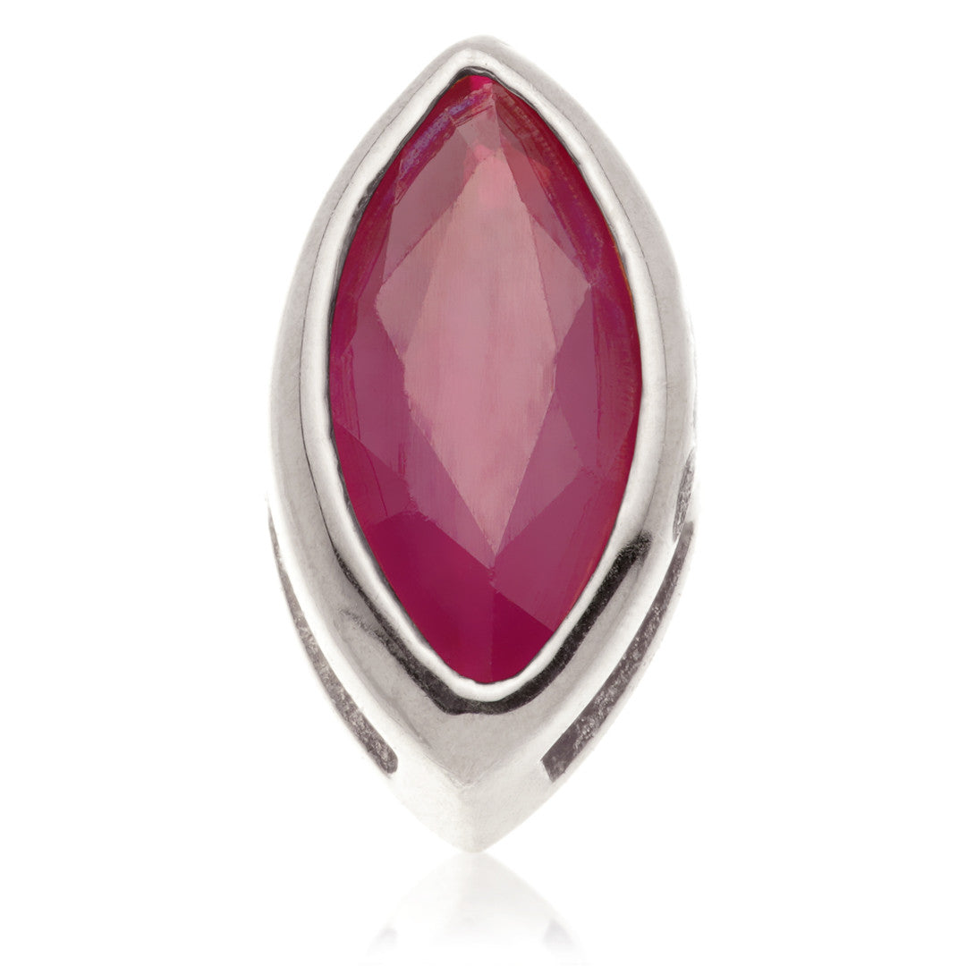 TL - 14ct Gold Threadless Ruby Marquise Pin Attachment