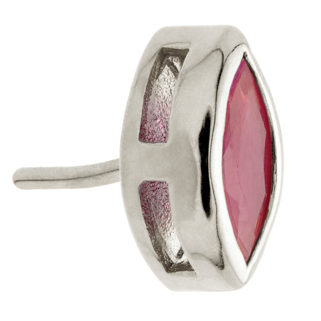 TL - 14ct Gold Threadless Ruby Marquise Pin Attachment