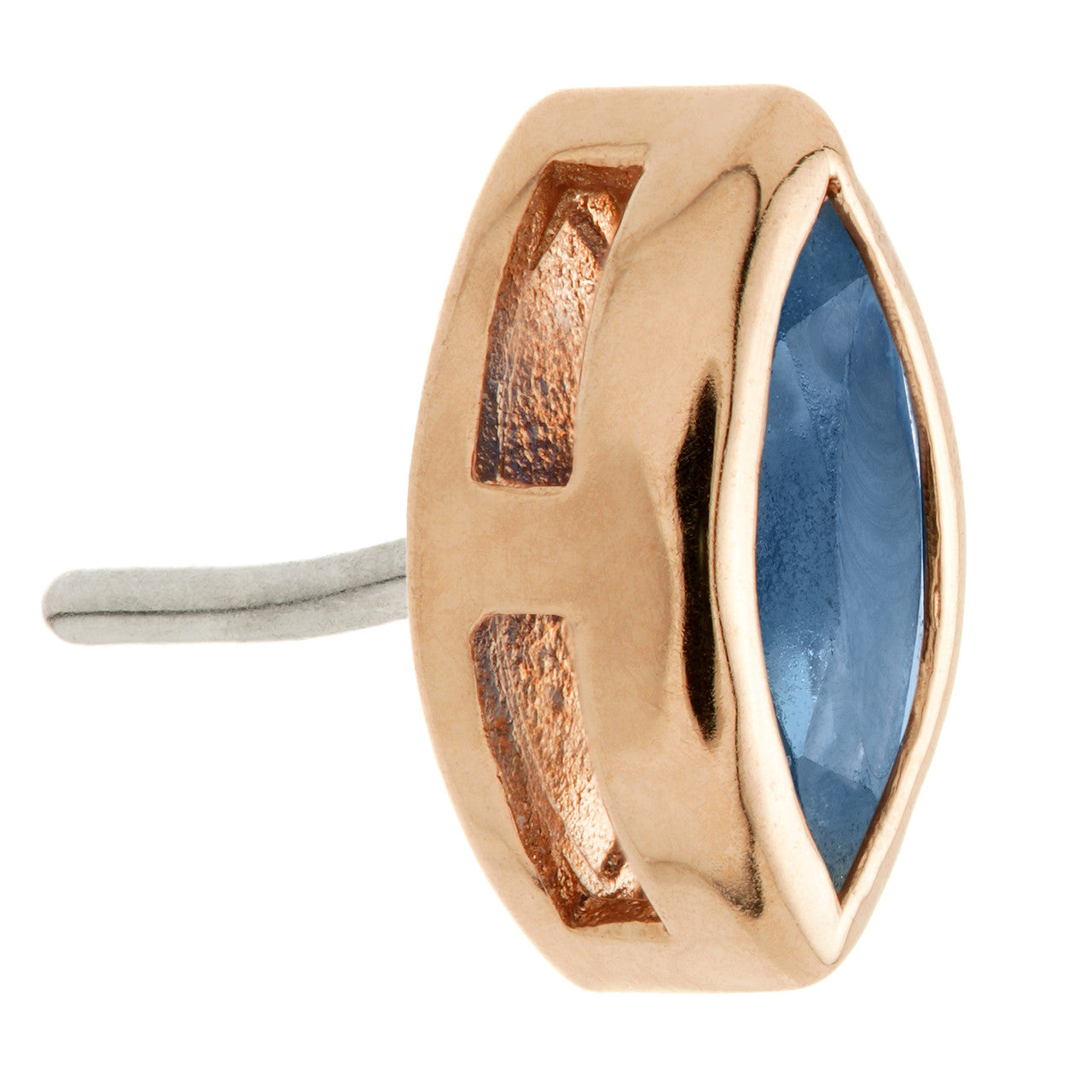 TL - 14ct Gold Threadless Sapphire Marquise Pin Attachment