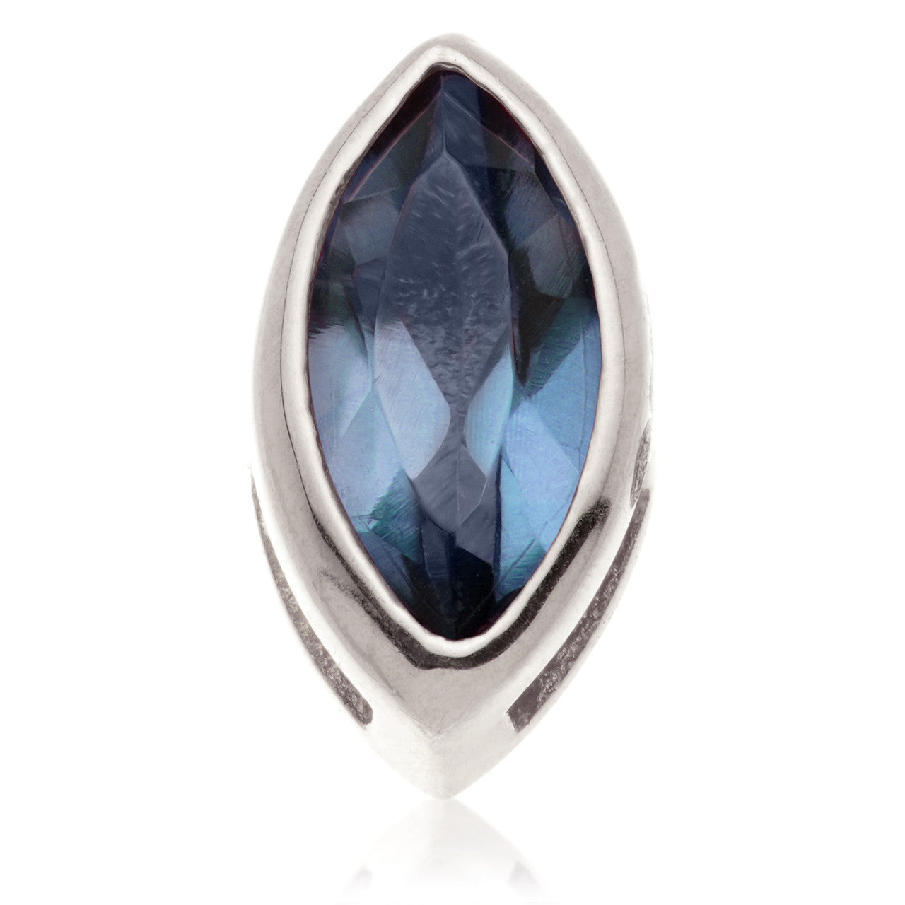 TL - 14ct Gold Threadless Sapphire Marquise Pin Attachment
