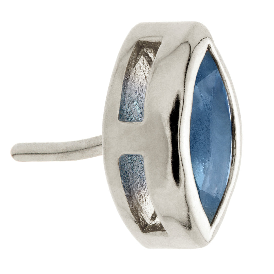 TL - 14ct Gold Threadless Sapphire Marquise Pin Attachment