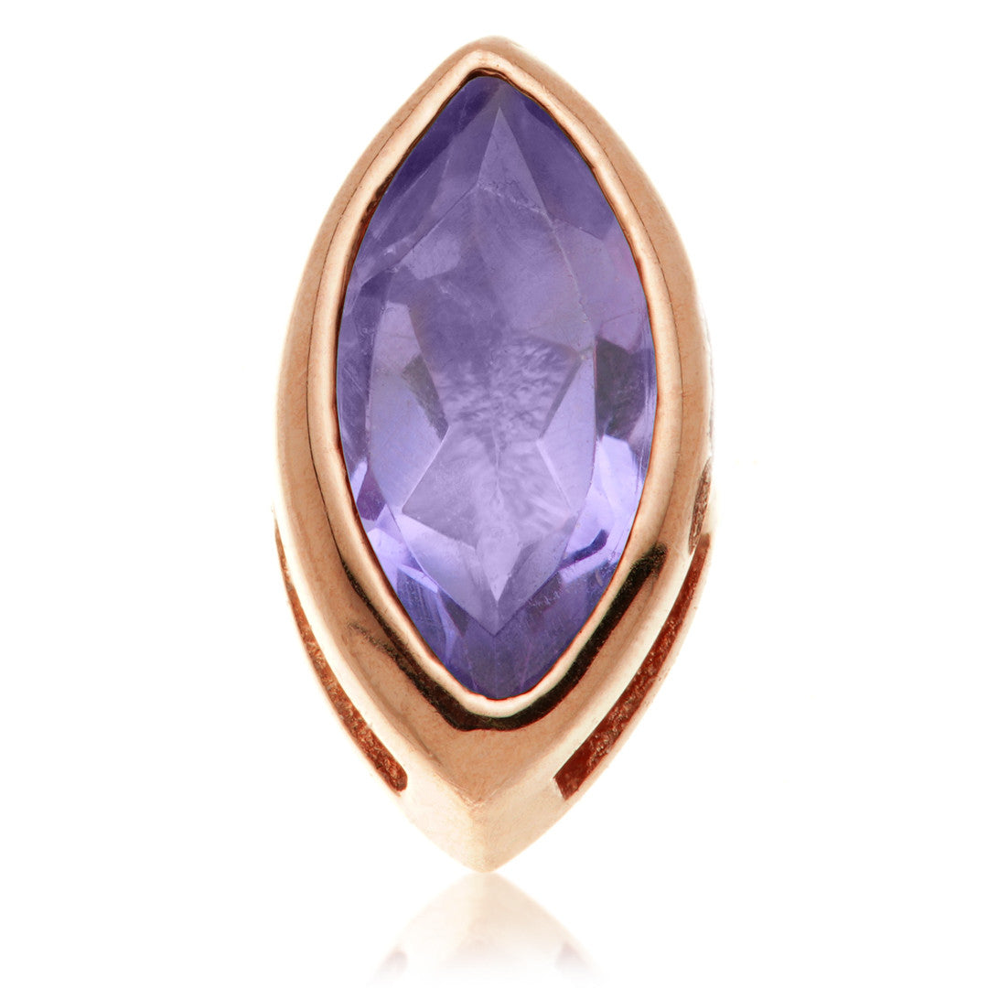 TL - 14ct Gold Threadless Tanzanite Marquise Pin Attachment