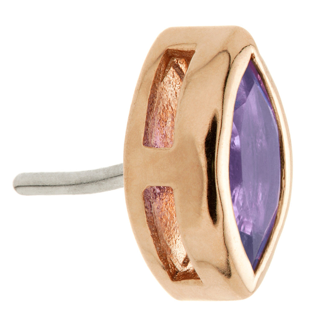 TL - 14ct Gold Threadless Tanzanite Marquise Pin Attachment