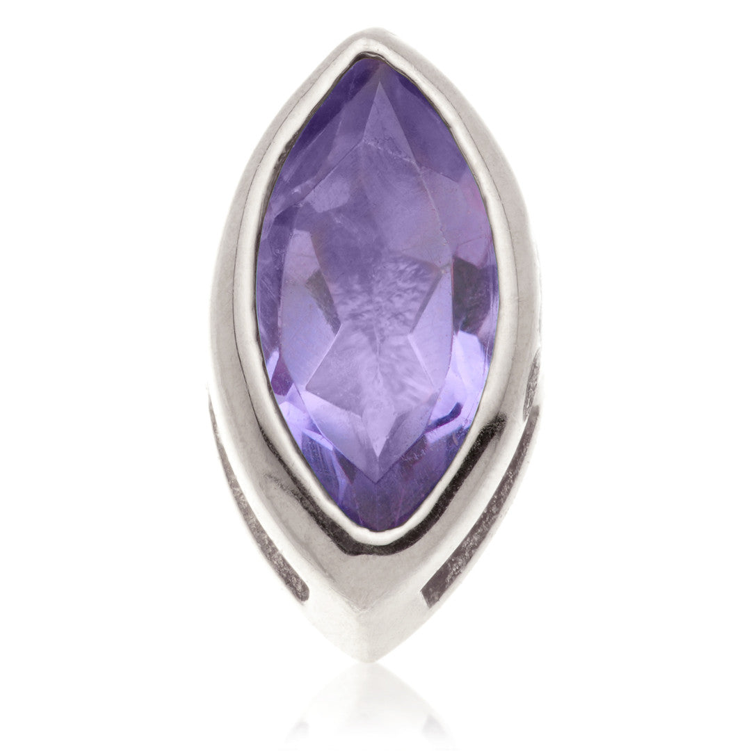 TL - 14ct Gold Threadless Tanzanite Marquise Pin Attachment
