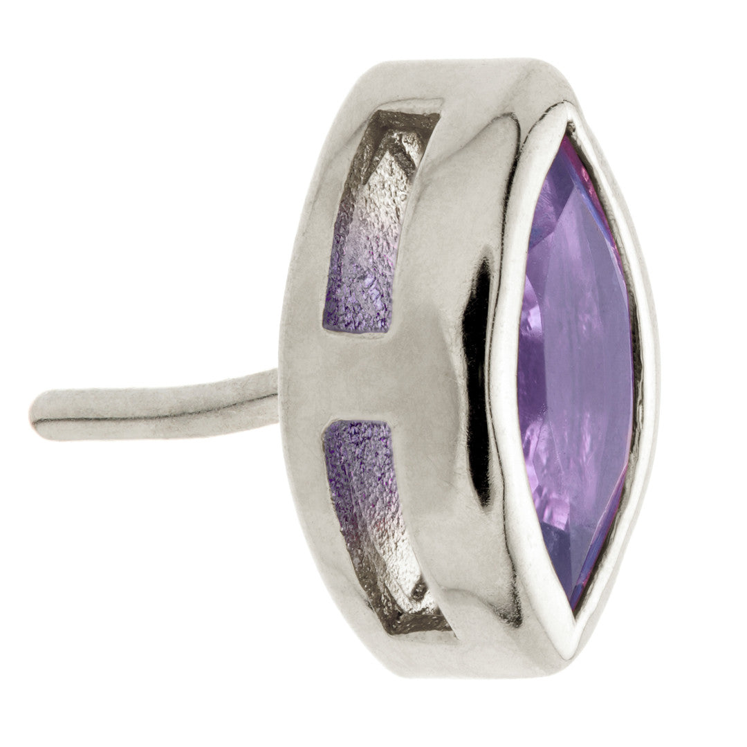 TL - 14ct Gold Threadless Tanzanite Marquise Pin Attachment