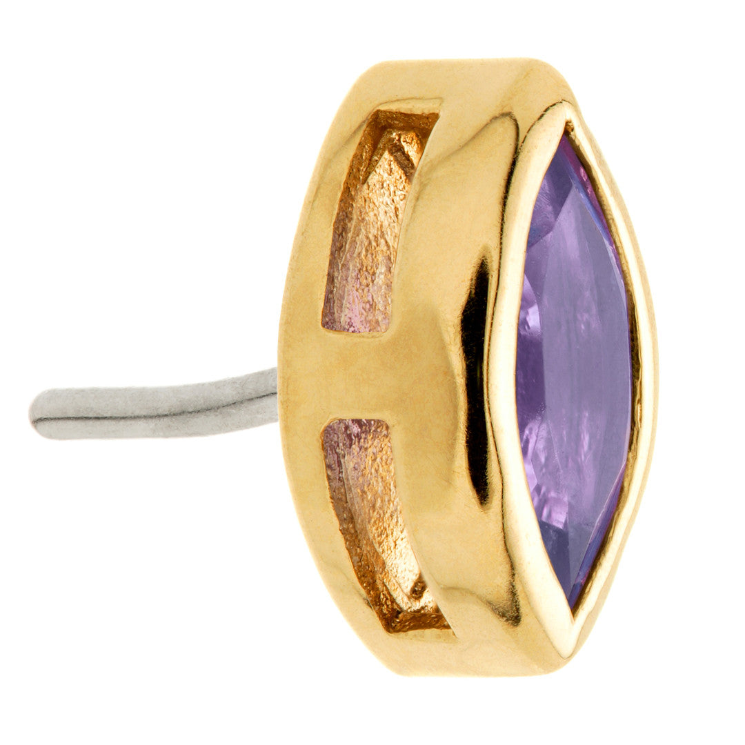 TL - 14ct Gold Threadless Tanzanite Marquise Pin Attachment