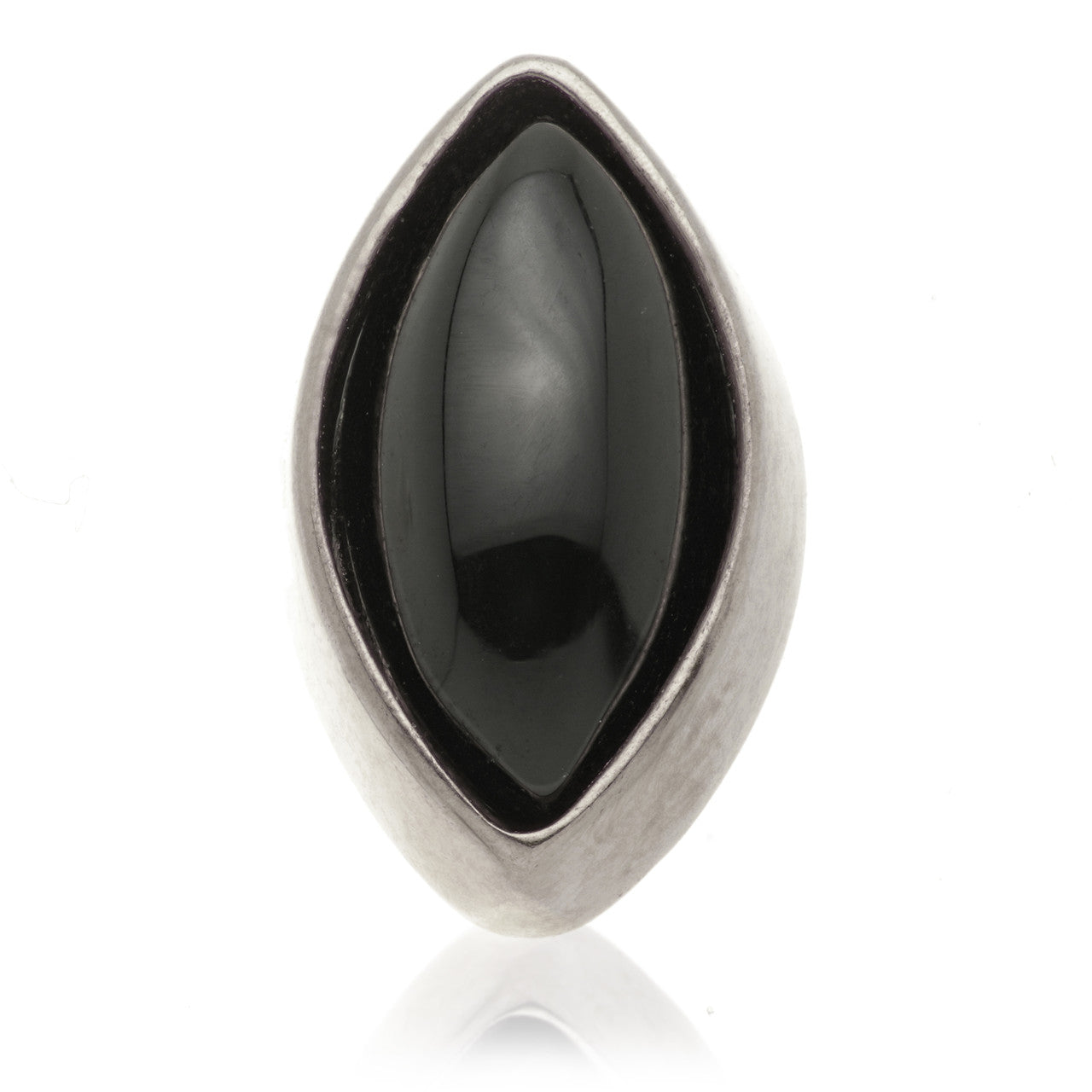 TL - 14ct Gold Internal Black Agate Cabochon Marquise Attachment