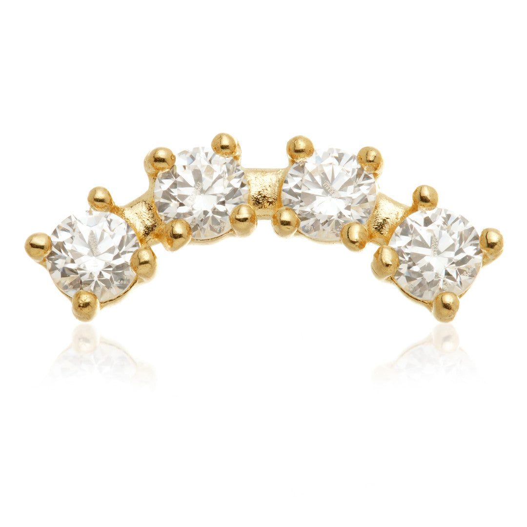 TL - 14ct Internal Gold Jewelled Prong Crescent Attachment