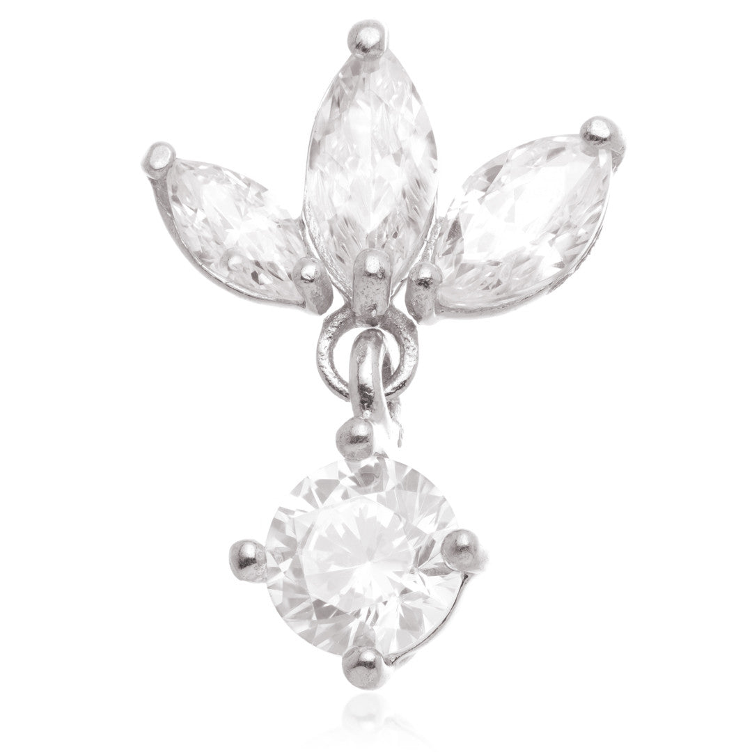 14ct Internal Gold Jewelled Marquise Attachment With Hanging Gem