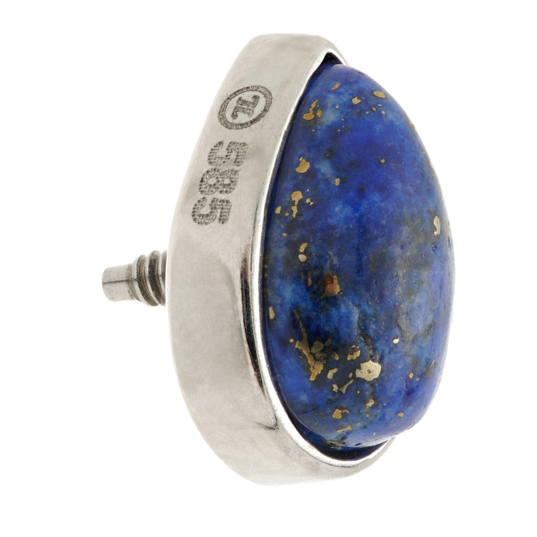 TL - 14ct Gold Internal Lapis Cabochon Pear Attachment
