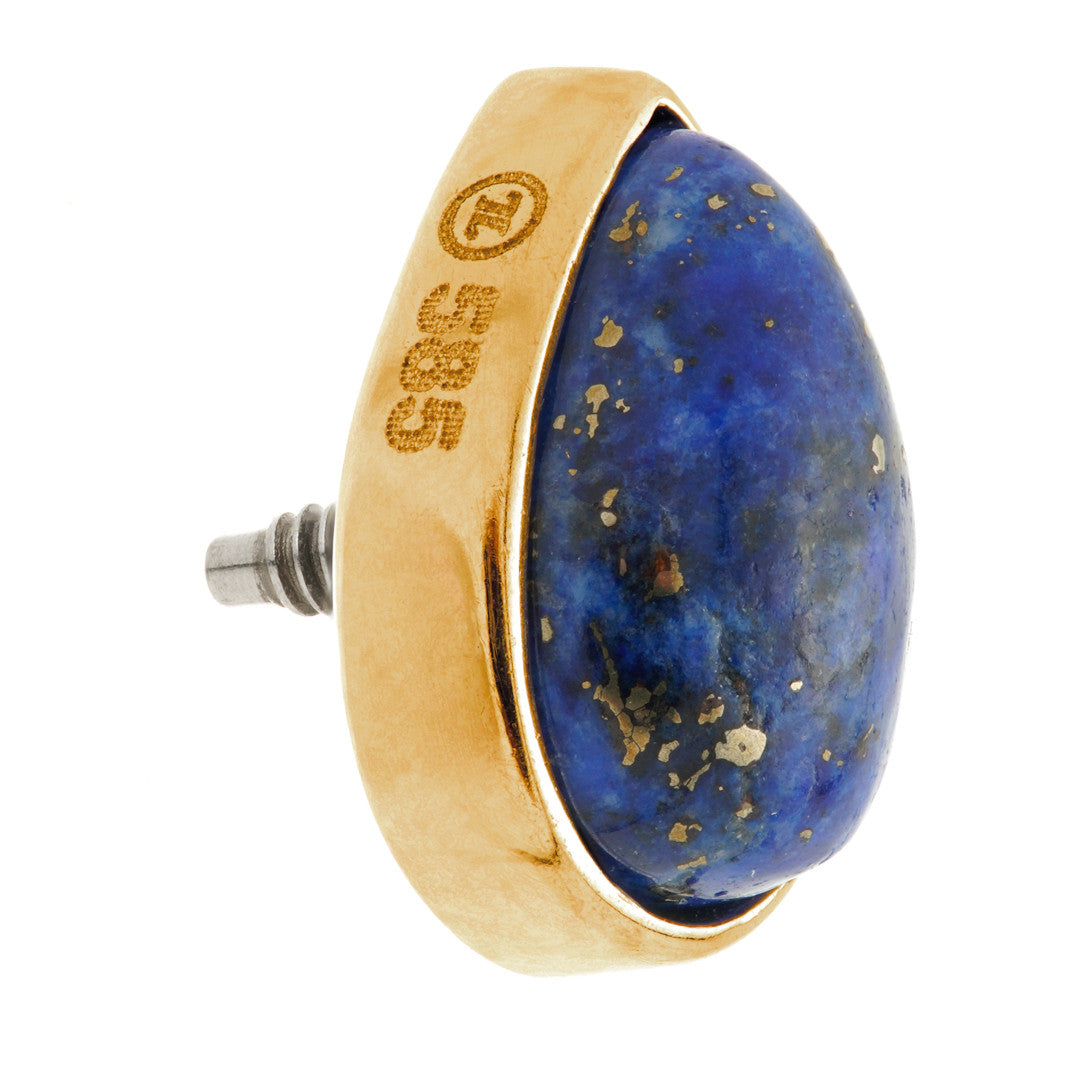 TL - 14ct Gold Internal Lapis Cabochon Pear Attachment