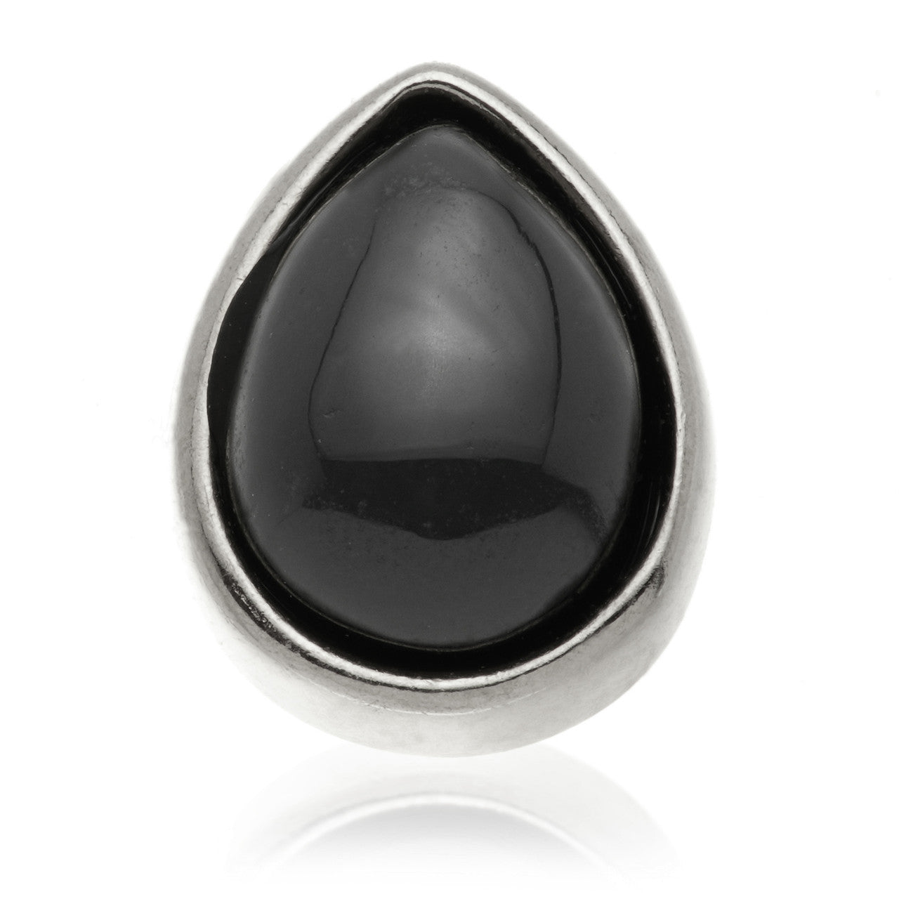 TL - 14ct Gold Internal Black Agate Cabochon Pear Attachment