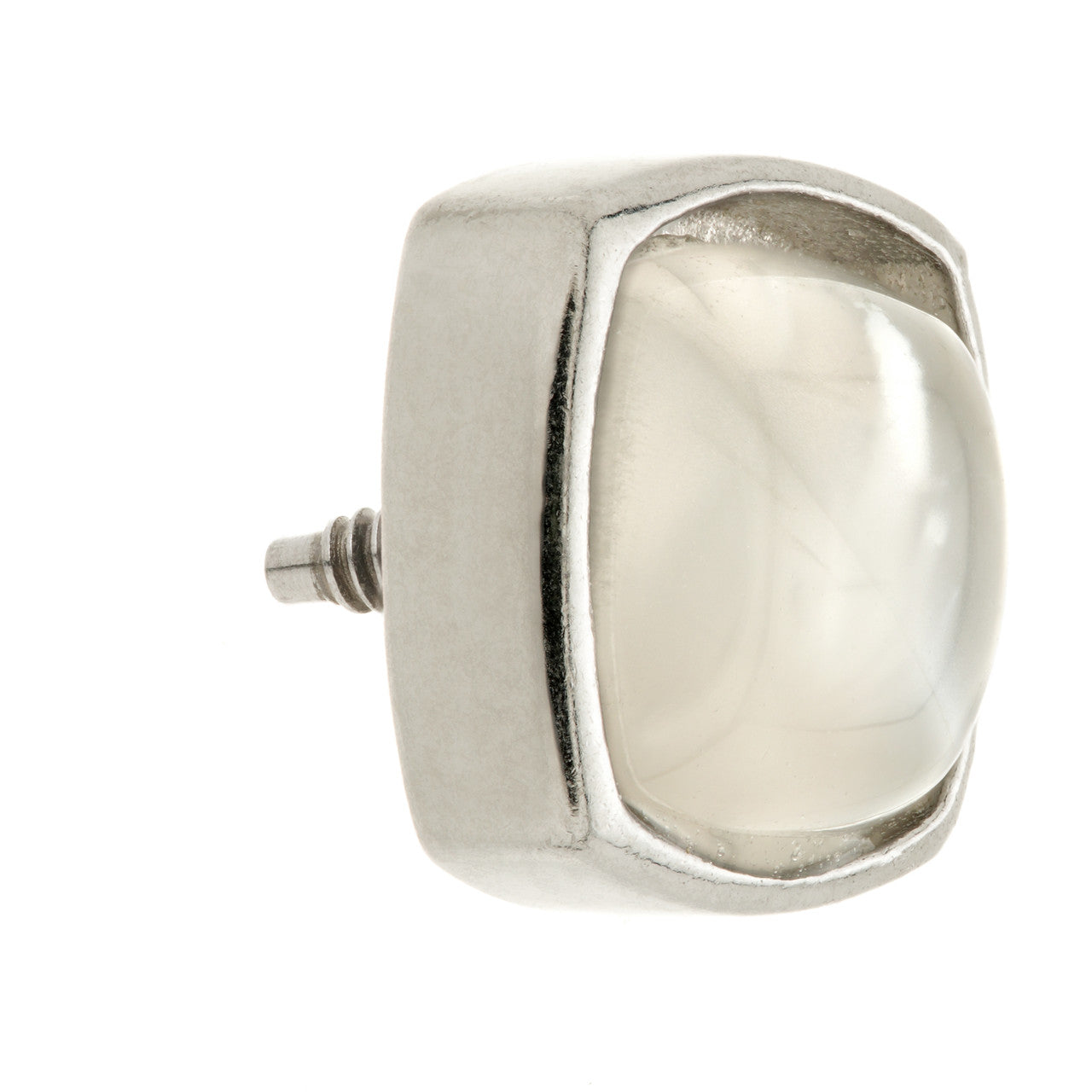 TL - 14ct Gold Internal White Moonstone Cabochon Cushion Attachment