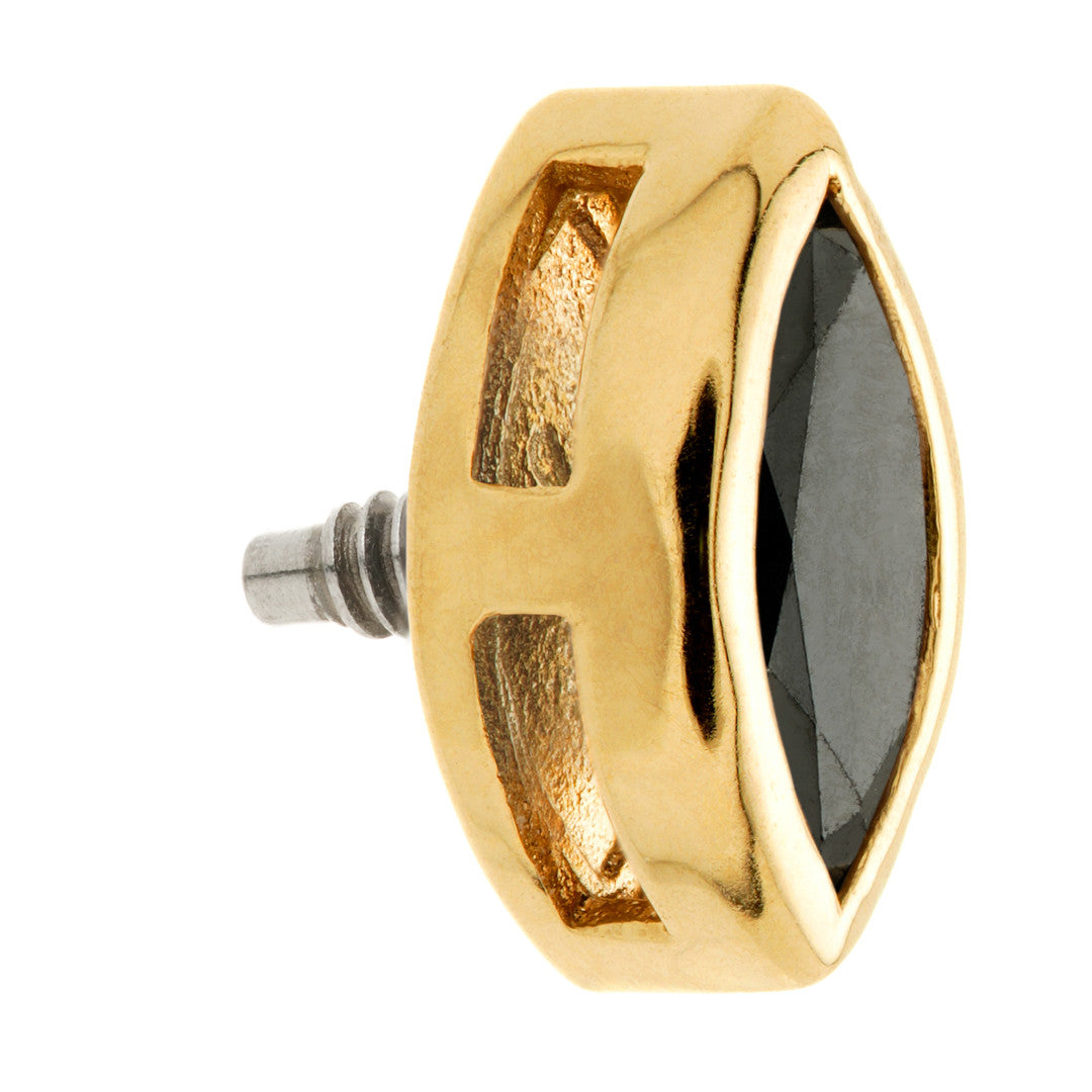 TL - 14ct Gold Internal Black Diamond Marquise Attachment
