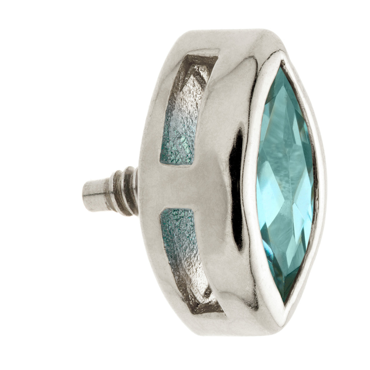 TL - 14ct Gold Internal London Blue Topaz Marquise Attachment