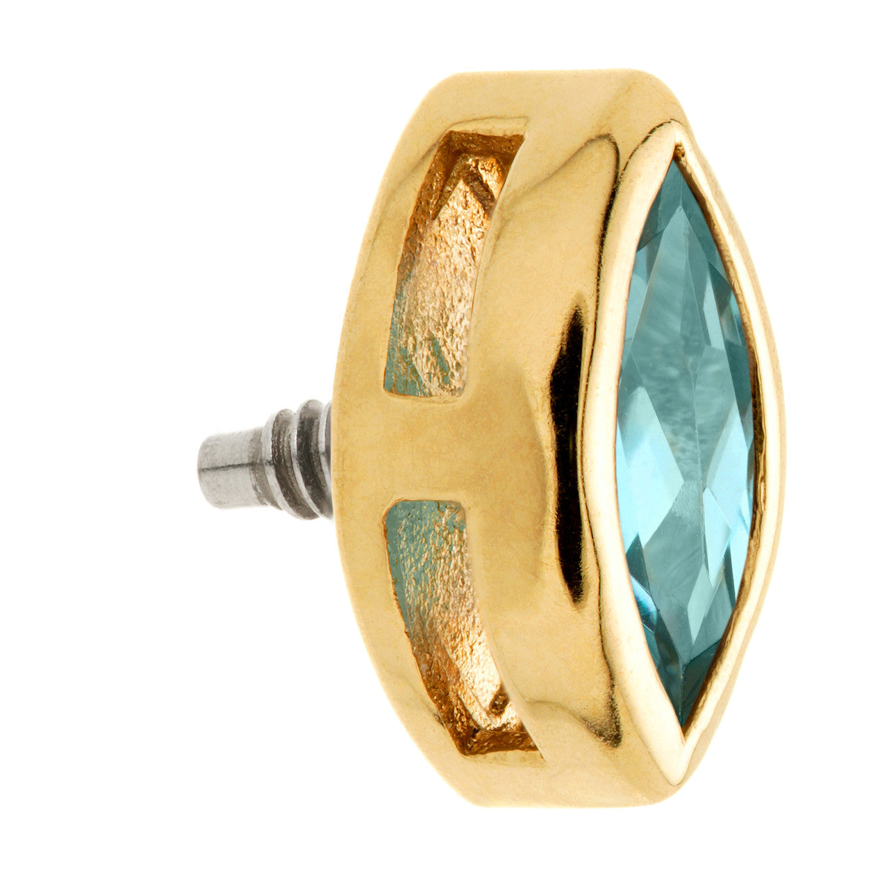 TL - 14ct Gold Internal London Blue Topaz Marquise Attachment