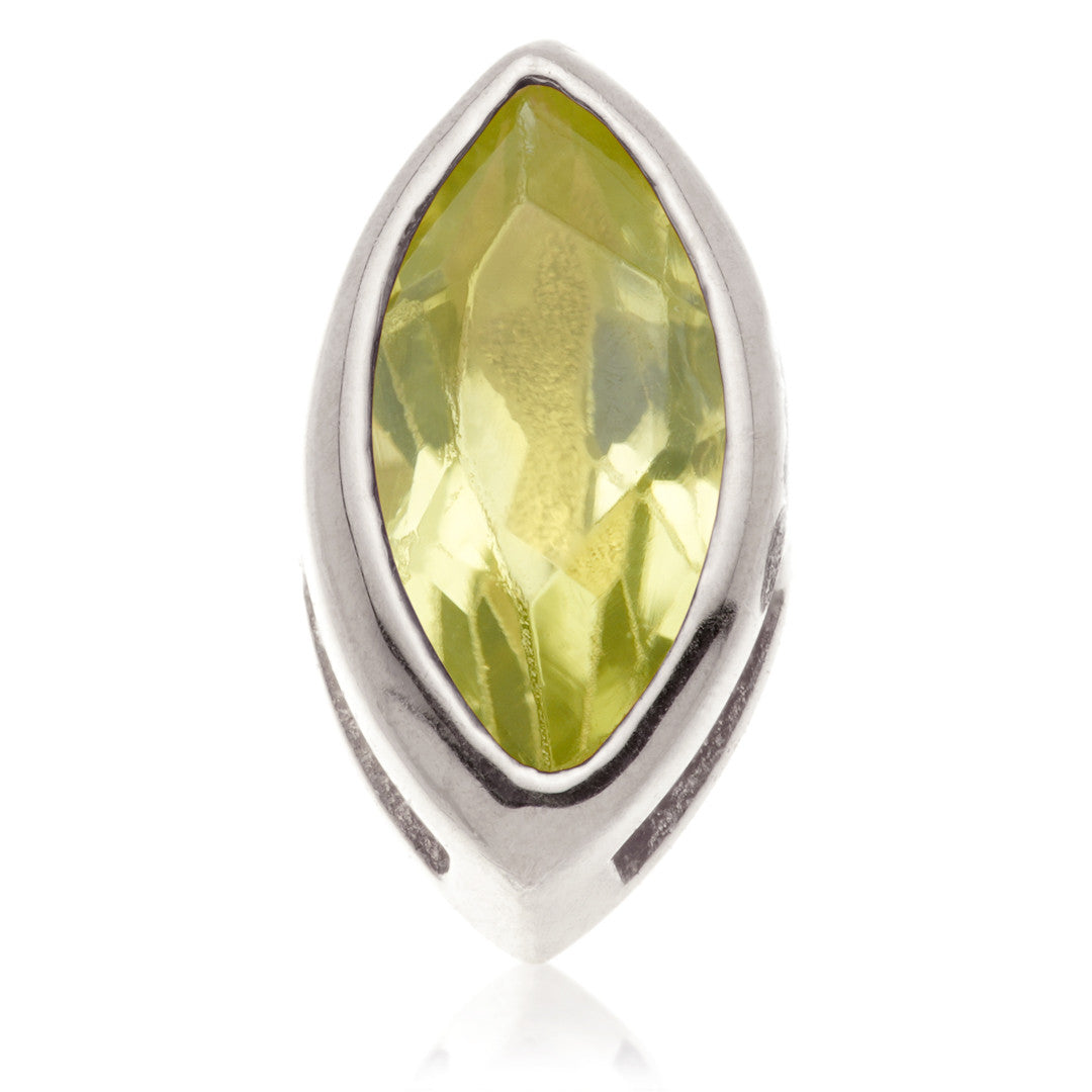TL - 14ct Gold Threadless Peridot Marquise Pin Attachment