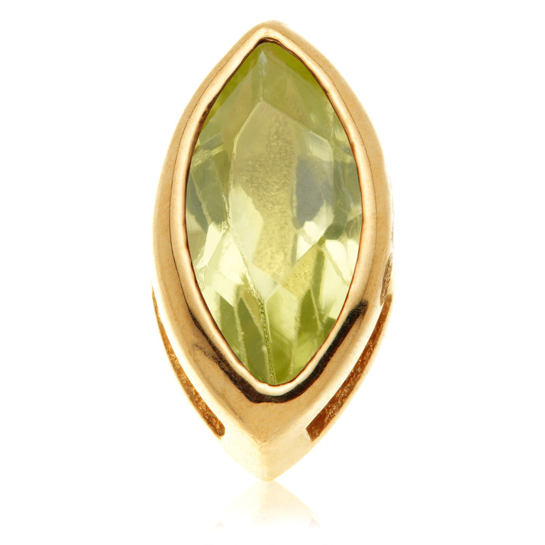 TL - 14ct Gold Threadless Peridot Marquise Pin Attachment