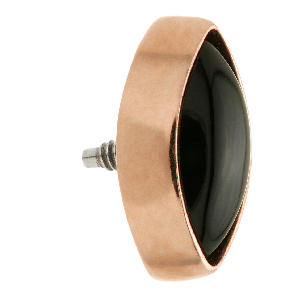 TL - 14ct Gold Internal Black Agate Cabochon Marquise Attachment
