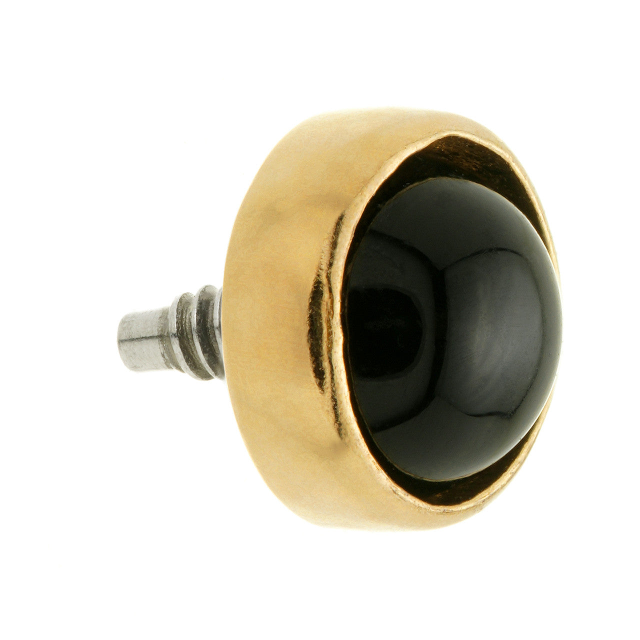 TL - 14ct Gold Internal Black Agate Cabochon Bezel Attachment