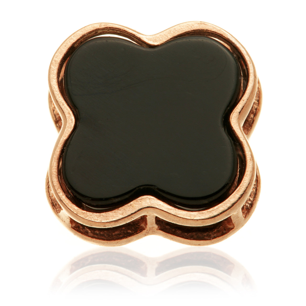 TL - 14ct Gold Internal Black Onyx Clover Attachment