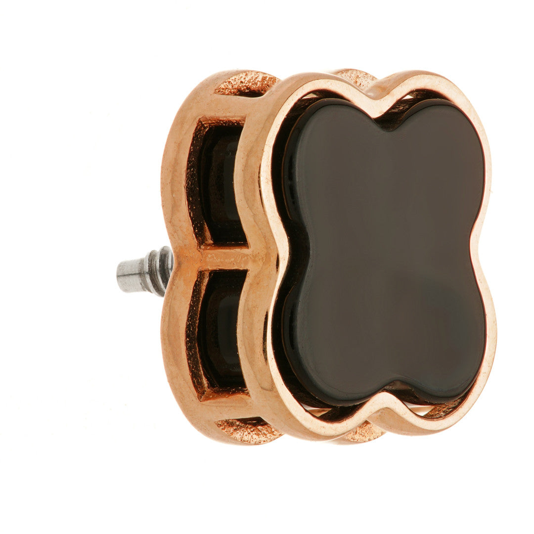TL - 14ct Gold Internal Black Onyx Clover Attachment