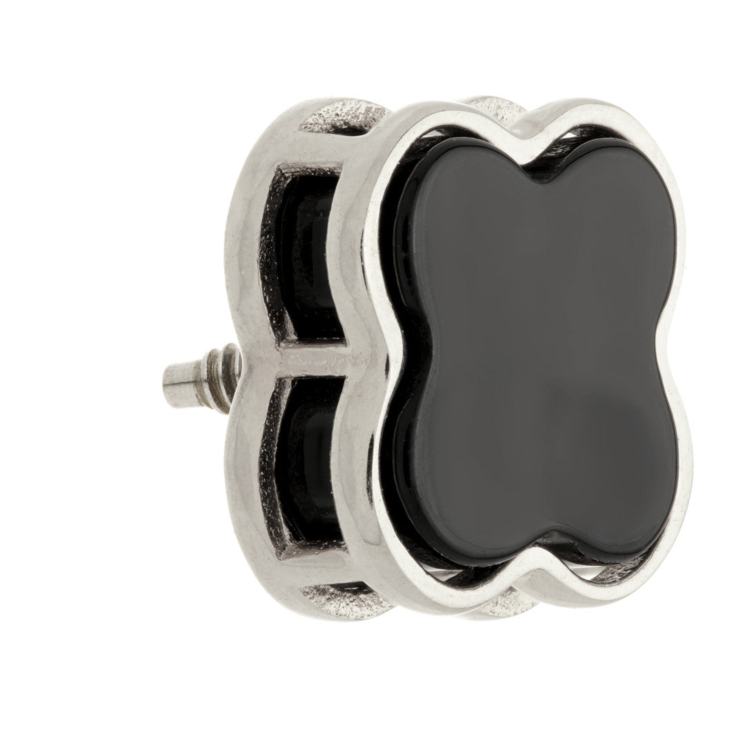 TL - 14ct Gold Internal Black Onyx Clover Attachment
