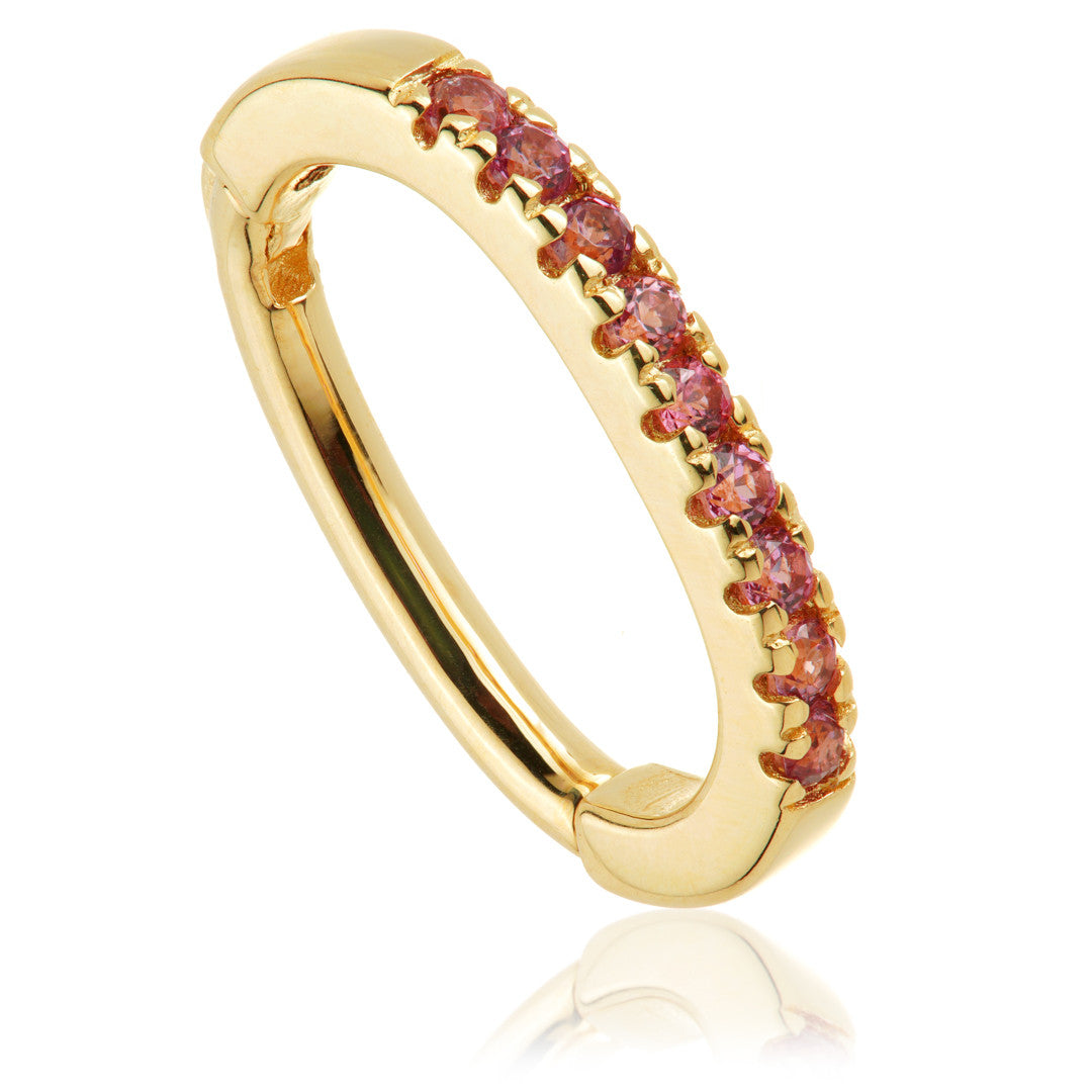 TL - Gold Rhodolite Pavé Oval Rook Ring