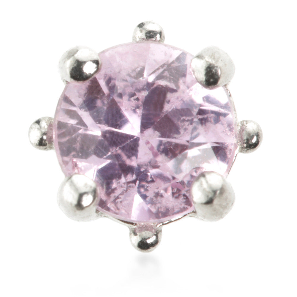 TL - 14ct Gold Pink Sapphire Prong Microbar