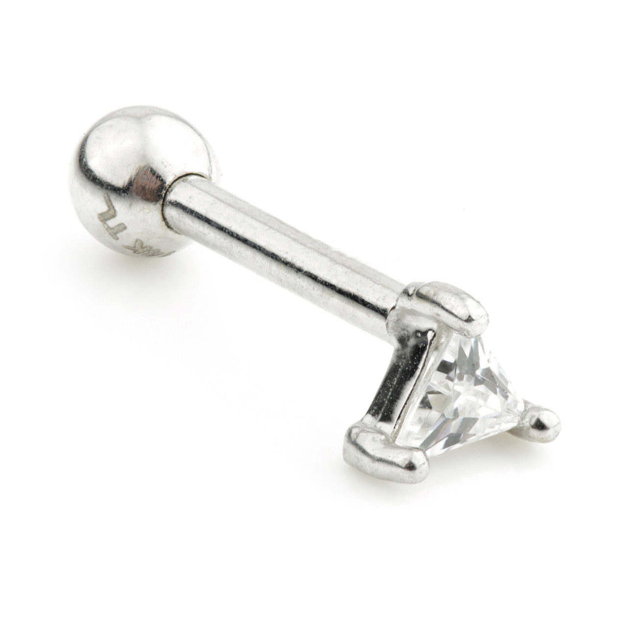 Triangle Gem 9 Carat Gold Cartilage Barbell Earring