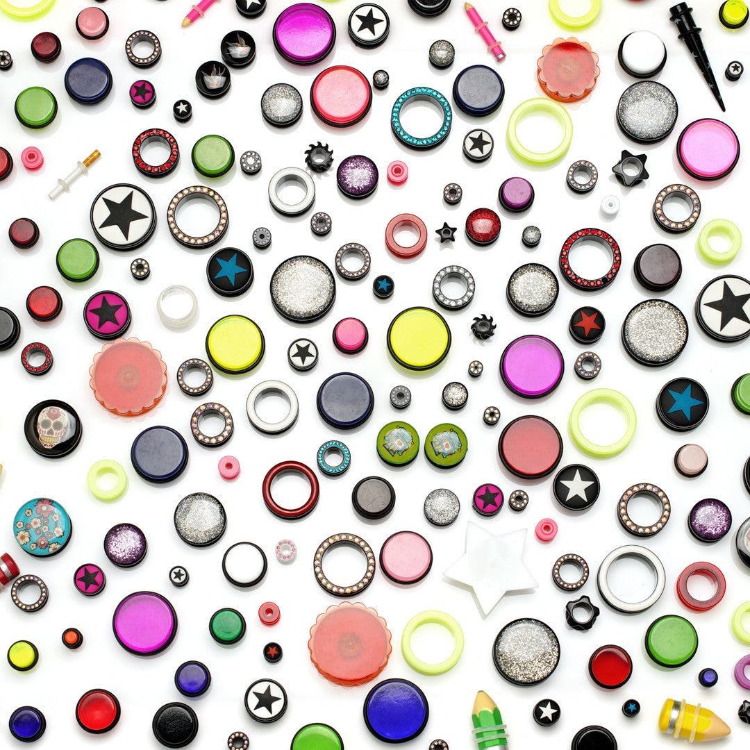 Acrylic Tunnels and Plugs approx. 200 pieces