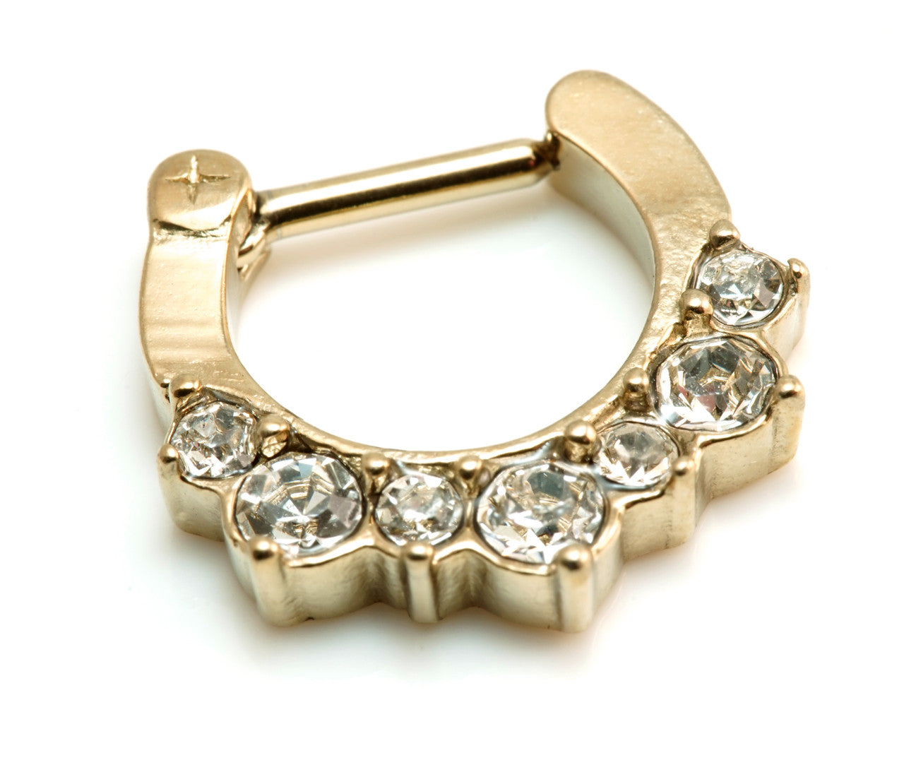 Zircon Gold Steel Jewelled Septum Ring - ZKJSEP8